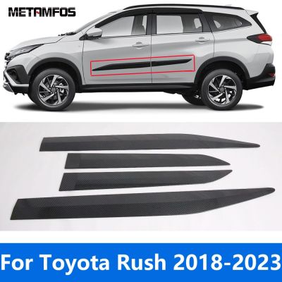 ชิ้นส่วนรถยนต์สำหรับ Toyota Rush 2018-2021 2022 2023สติกเกอร์คาร์บอนไฟเบอร์ติดขอบประตูอุปกรณ์เสริมตกแต่งรถหมวกครอปกระจกรถ87Tixgportz