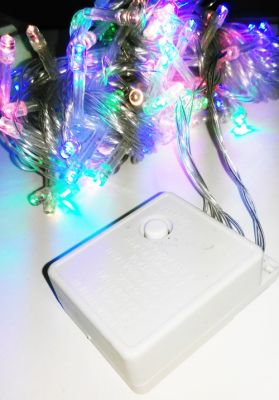 ไฟ Christmas Light LED หลอดLED 3สีRGB 100ดวง ปรับได้8แบบ