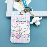 YUNJIE การ์ดอาหารลายสก๊อตแบบพกพาสำหรับสาวๆเคสบัตรการ์ตูน Sampul Kartu รถบัสแบบมีสองด้านพวงกุญแจสายห้อยซองใส่บัตรบัตรธนบัตร