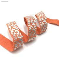 ₪ 10Yard Gold Silver Foil Leopard Print Fold Over Elastic Band DIY Headbands Strap Sewing Accessories