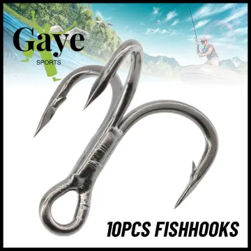 Cheap 10pcs Lure fishing Triple anchor hook Treble Jig Barbed Hooks new  Fishhooks Durable
