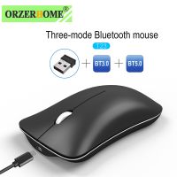 ORZERHOME Wireless Three-modes Mouse Bluetooth 3.0/5.0 Rechargeable Gaming 2.4G Portable Pink Mouse Silent Game Dual Mode Mice Basic Mice