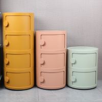 [Free ship] Bedside plastic mini bedside round locker bedroom corner cabinet simple storage one piece on behalf of