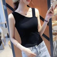 COD SDFSDTFGER Womens Fashion Irregular Vest Solid Color Sleeveless T-shirt Spaghetti Top