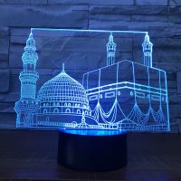 【hot】☜✠  Mosque Night for Room 7 Color Changing Led Nightlight Bedroom Bedside Table Lamp Muslim Ramadan