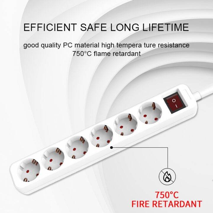 melery-ปลั๊กไฟกระชาก3-4-5-6-ac-eu-เต้าเสียบปลั๊กไฟเต้าเสียบสายเคเบิลอะแดปเตอร์ขยายตะกั่วสายเคเบิล1-5เมตร