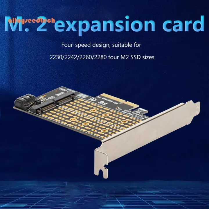 Dual M.2 SSD PCIExpress 3.0 X4 Adapter Expansion Card สำหรับ PCIe NVMe SATA M2ฮาร์ดดิสก์ SSD