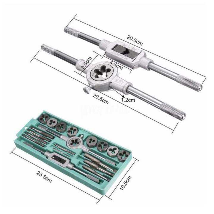 ชุดทำเกลียว-ชุดต๊าฟเกลียว-ดอกต๊าฟเกลียว-ดอกสว่าน-20-ชิ้น-m6-m12-ชุดเครื่องมือ-อุปกรณ์ช่าง