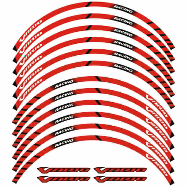 สติกเกอร์ติดอุปกรณ์แข่งรถจักรยานยนต์สติกเกอร์ลายแถบยางขอบล้อสำหรับรถ-honda-vario-vario125สติกเกอร์ขอบ-vario160-vario150-vario150-14-14