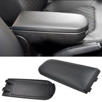 {Automobile accessories} ฝาครอบที่พักแขนคอนโซลกลางรถยนต์หนังสีดำสำหรับที่นั่ง6J Ibiza 2009 2010 2011 2012 2013 2014 2015อุปกรณ์เสริม2016