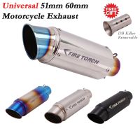 Universal 51mm 60mm Motorcycle Exhaust Pipe Project Motocross Escape Moto Muffler For R25 Z750 R3 Mt07 Mt09 With DB killer Haberdashery