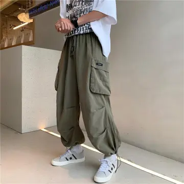 Straight Wide Leg Cargo Pants Men Women Korean Fashion Casual Loose Baggy  Jeans