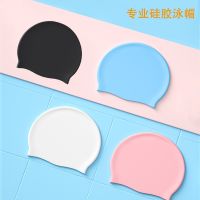 ☬ Mens swimming caps ordinary womens gel long hair waterproof silicone girls the size of non-slip head big head circumference professional