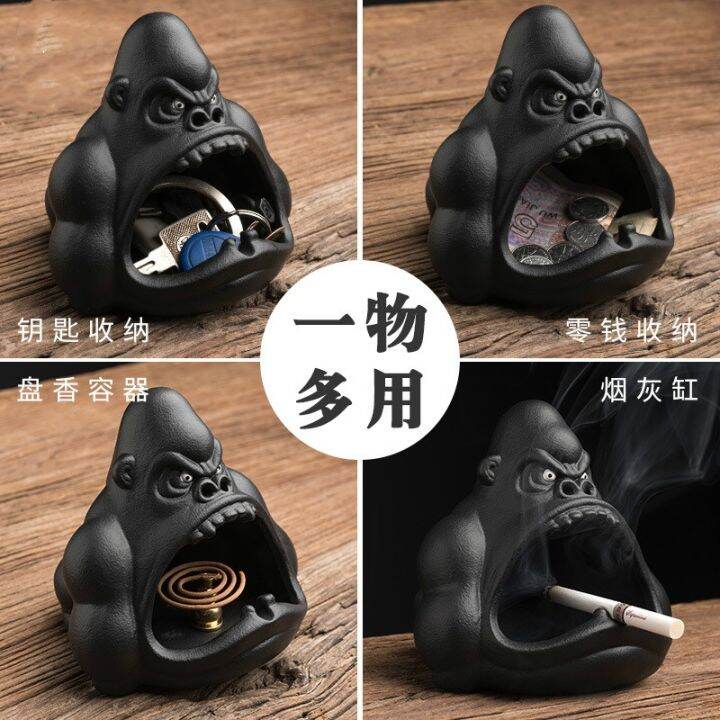 gorilla-ceramic-ashtray-animal-orangutan-anti-ash-car-large-capacity-ashtray-home-decor-office-decoration-gift-for-boyfriend