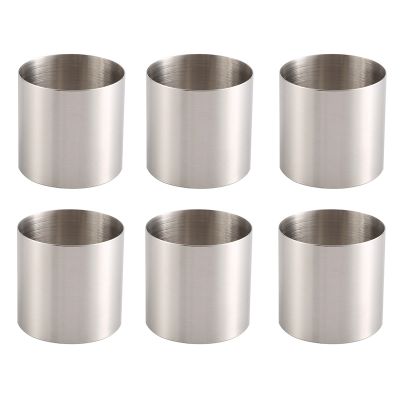 6 Pieces Round Biscuit Cutter Stainless Steel Mousse Ring Mini Circle Cookie Cutters Frying Egg Rings Baking Tool