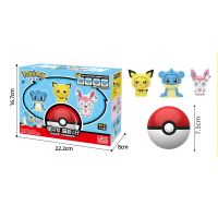 3Pcs Genuine Pokemon Elf Ball Pikachu Charmander Mew Squirtle Anime Character Cartoon Face Changing Toys Kawaii Expression Doll