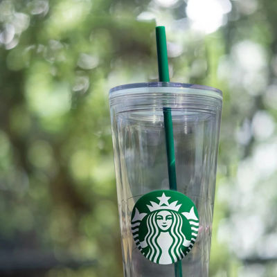blackpink starbuck ถ้วยพลาสติกใสสองชั้นขนาด Starbuck cup 710มล./24ออนซ์,แก้วนำกลับมาใช้ใหม่ได้สำหรับถ้วยน้ำสตาร์บัคถ้วยพลาสติก PP ดีไซน์แบบหลอดใส่สบาย (ขายดี)
