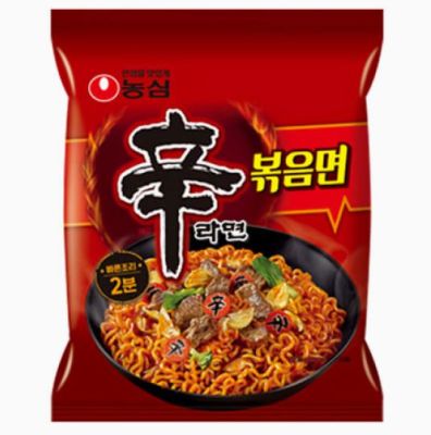 มาม่าเกาหลี แบบแห้ง Shin Ramyun ramen stir fried 131g 신라면 볶음면