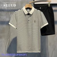 Top LUUD Striped Cartoon Character Exquisite Embroidered POLO Shirt Lapel Fashion Paul Top Casual Trendy Mens T-Shirt YY ☄☢