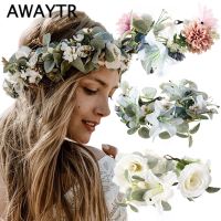 [hot]☈  Flowers Wreath Headband Floral Garland Wedding Hair Accessories