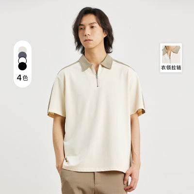 Yizhi เสื้อยืดเสื้อโปโลแขนสั้นผู้ชาย,2023ทรงหลวมคอโปโลเทรนด์ฤดูร้อนเสื้อยืดแขนสั้นของผู้ชาย Feibi
