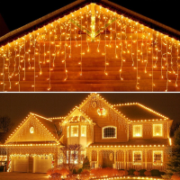 Street Garland Curtain Festoon String Lights Droop 0.3-0.5m New Years Garland on The Window Christmas Lights Outdoor Wedding