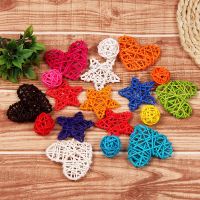 【LZ】♦✺∈  Bola De Rattan De Palha Artificial Estrelas E Amor Casamento Casa Decoração De Natal DIY Acessórios De Fotografia 10Pcs