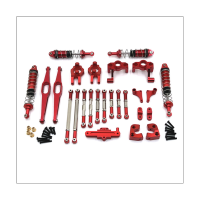 Upgrade Parts Kit Steering Assembly Link Rod Shock Absorber Set Metal Easy to Use for Wltoys 12429 1/12 RC Car Accessories ,Red