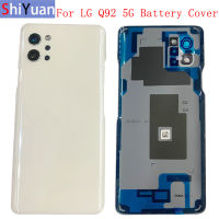 Battery Cover Rear Door Housing Back Case For LG Q92 5G Battery Cover Camera Frame with Logo Repair Parts