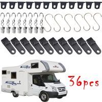 36x Hook Caravan Awning Hanger Holder RV Camper Awing Motorhome Tarp Clamp Tent Canopy Clip Snap Canvas Anchor Gripper Jaw Grip Colanders Food Straine