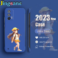 Jingsanc เคสโทรศัพท์ Realme GT Neo 5G Neo 3T 3 2 5G รุ่น Master เคสโทรศัพท์เด็กสาวน่ารักแบบด้านสีลูกกวาดแบบแข็งไม่มีกรอบสีฟ้า PC กันตก M001-2