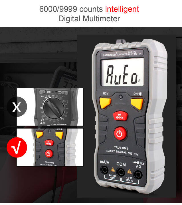 Kaemeasu Km Dm D Smart Lcd Backlight Digital Multimeter Auto Range Intelligent Counts