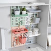 【CC】 Room Hole Board Wall Shelf Hooks Desk Organizer Make Up Organizers Organization Storage Rack Accessories