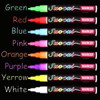 8ปากกาเน้นข้อความแบบมีสี3มม.6มม.ชอล์กของเหลวฟลูออเรสเซนต์ Marker ปากกาสำหรับโรงเรียน Art ภาพวาดเครื่องเขียน กำนัล gift