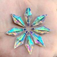 【CW】 12x28mm 2 holes Flatback Rhinestone Resin Applique Rhombus Strass Stones Crafts -E61