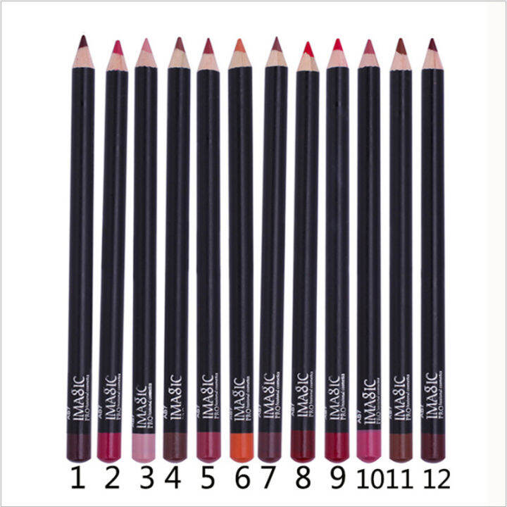 12pcs-cosmetic-lipstick-pen-professional-nude-waterproof-lady-charming-lip-liner-contour-makeup-lipstick-tool