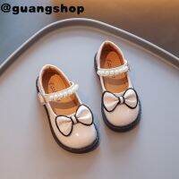 guangshop หวานกุทัณฑ์เด็กสาวส่องแสงหนังรองเท้าแบนมุก Velcro ป้องกันการลื่นนุ่มแต่เพียงผู้เดียวเด็กรองเท้า2-16ปี T22N09CC-40