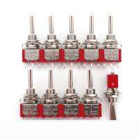 10Pcs SH T8014A-U Flatted Lever 3Pin Momentary MOM-OFF-MOM Self-Return SPDT Mini Toggle Switch