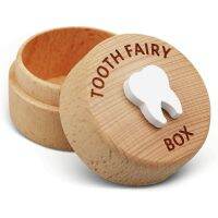 Tooth Fairy Wood Box Tooth Fairy Box Kids Tooth Boxes Cute 3D Carved Dropped Tooth Keepsake Storage Box Gift for Boy and Girls