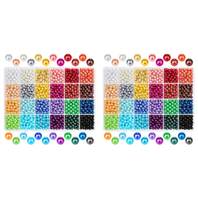 3360Pcs 6mm 24 Colors Round Beads with Holes for Jewelry Making Loose Spacer Beads for Jewelry Making