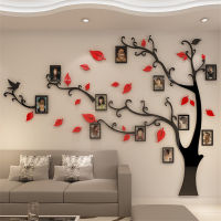 Large Photo Tree Wallpaper 3D Acrylic Wall Stickers Photo Frame Home Decor DIY Background Living Room Mirror Tree Stickers