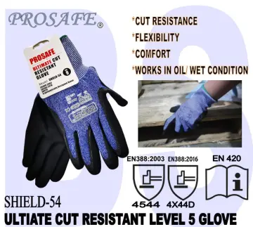 CE EN388 4544 level 5 cut proof, cut resistant gloves