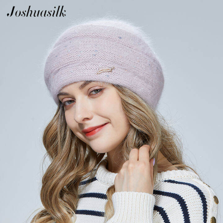 joshuasilk-winter-hat-knitted-angora-wool-ornaments-double-idea-decoration-warm-hat