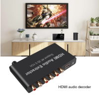 5.1CH HDMI Audio Extractor ถอดรหัสโคแอกเชียล RCA AC3/DST ถึง5.1แอมพลิฟายเออร์อะนาล็อก Converter สนับสนุน4K 3D