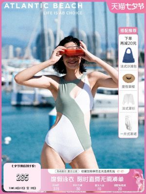 Atlanticbeach2021 New Swimsuit Womens Summer Sunscreen Retro Fashion One-Piece Swimming Suit To Cover Belly And Look Thin