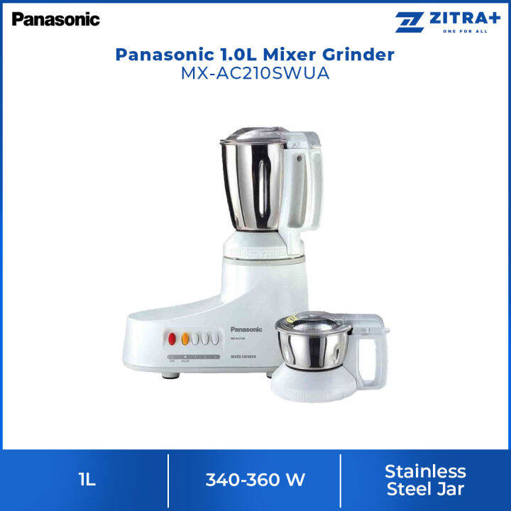 Panasonic 1.0L Mixer Grinder MXAC210SWUA Ultra Safe Easy to Use