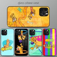Cartoon Cute Catdog Anime Phone Case For IPhone 12Pro 12 13 11 Pro Max Mini X XR XS Max 8 7 6s Plus SE 2020 Tempered Glass Cover