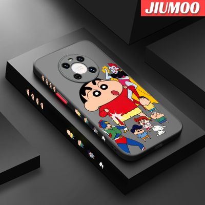 JIUMOO เคสสำหรับ Huawei Mate 40 Pro Mate 40 Pro + เคสการ์ตูนเครยอนหน้าแข้งแข็งกันแรงกระแทกดีไซน์ใหม่ฝ้าเคสโทรศัพท์ซิลิโคนนิ่มขอบสี่เหลี่ยมเคสป้องกันเลนส์กล้องคลุมทั้งหมด
