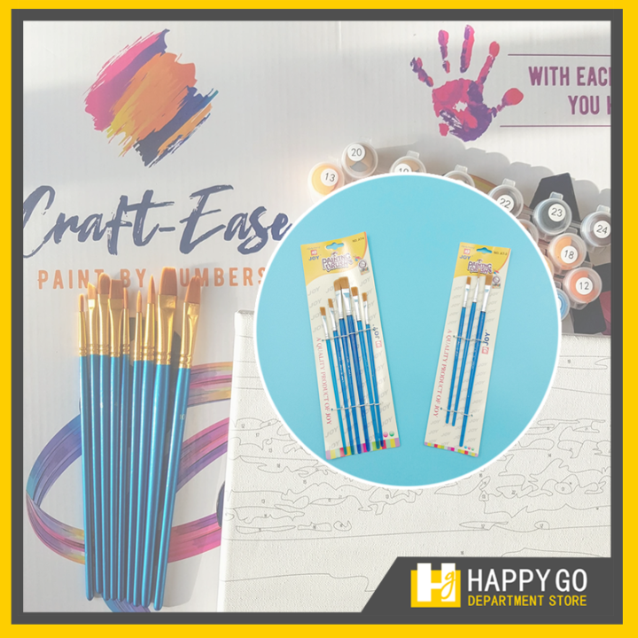 Joy 6in1 and 3in1 Paint Brushes School Supplies Set Acrylic Handle