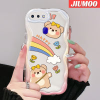 เคส JIUMOO สำหรับ OPPO R17 R15 Pro เคสการ์ตูนหมีมีความสุขความคิดสร้างสรรค์เคสโทรศัพท์โปร่งใสเนื้อครีมกรอบซิลิโคนนิ่มกันกระแทกป้องกันเลนส์กล้องเคสใส